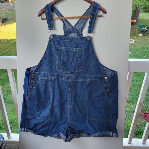 Torrid sz 18 denim short overalls shortalls women's plus - Picture 2 of 8